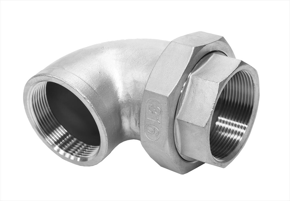 Stainless steel unions flat seat PN 10 (ECO-Line) elbow unions & F/F - heco